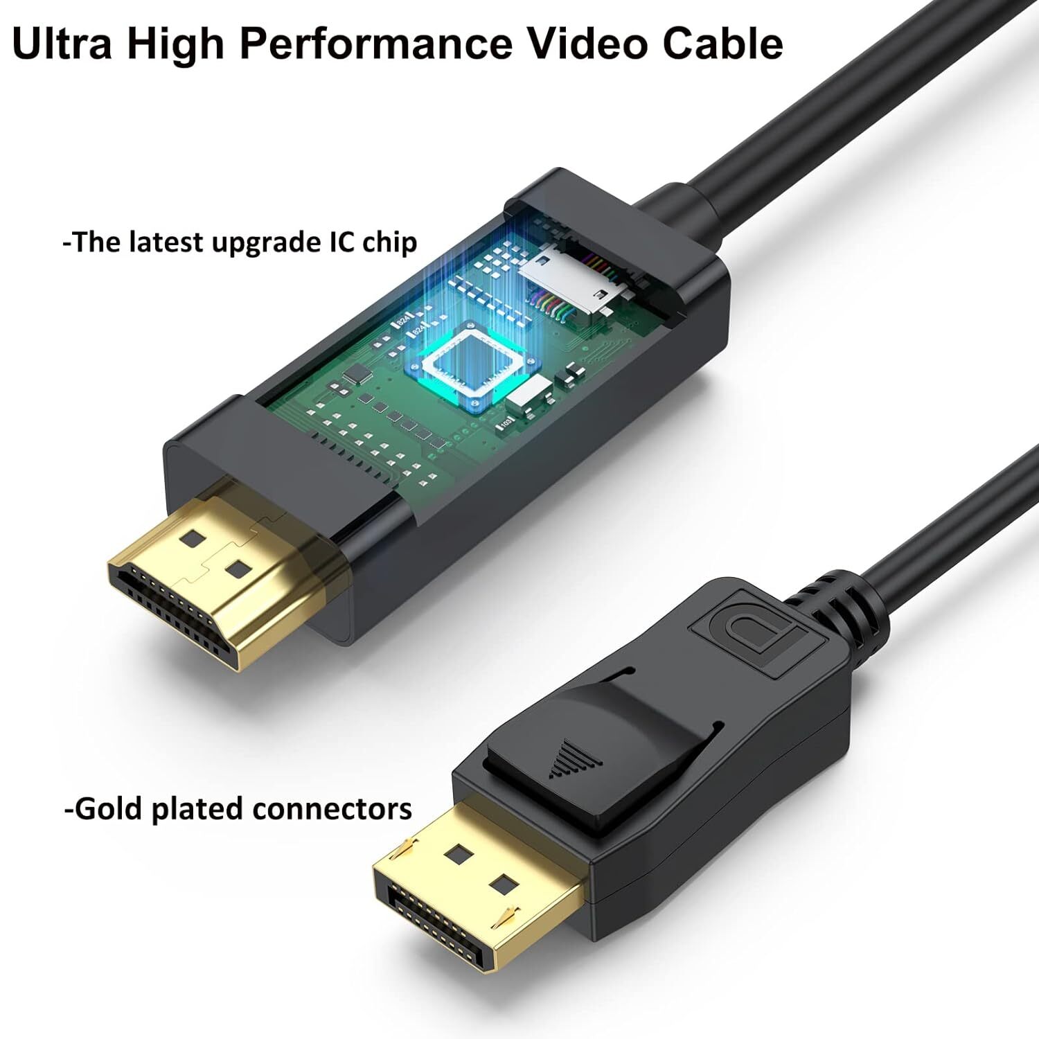 6FT 4K Displayport to HDMI Cable Converter Adapter Male to Male for PC HP/DELL A