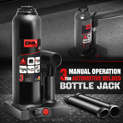 3 тонны (6613,8 фунтов) Руководство по ремонту автомобилей Auto Гидравлический сварной домкрат для бутылок черного цвета