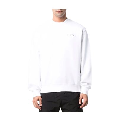 Pre-owned Off-white Caravag Paint Slim Crewneck Mens Style : Omba057c99fle00 In White/black