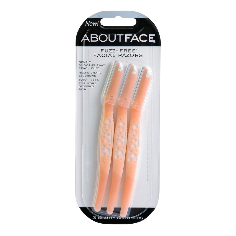 About Face Fuzz-Free Facial Razors for Shaving & Exfoliating - Includes 3 Beauty