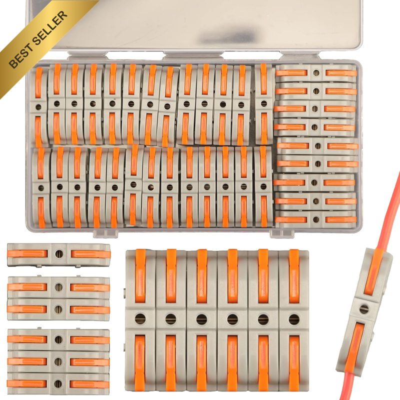 35Pcs Lever Wire Connectors - 1 Conductor Compact Electrical Connectors, 1 to 1