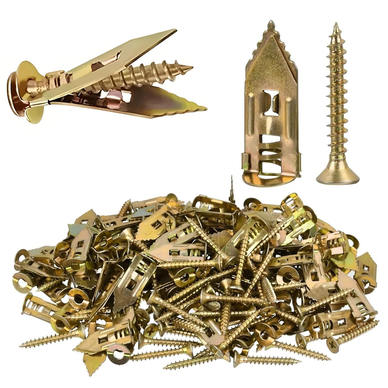 150 Pcs Self Drilling Drywall Anchors with #8 x 1-1/4'' Screws Kit, No Drill or