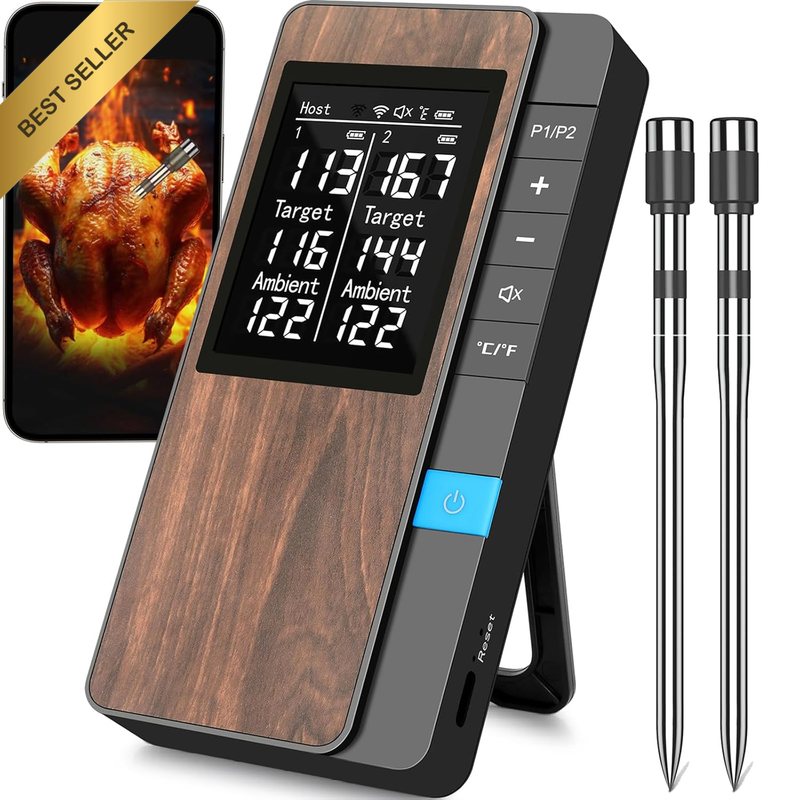 Bluetooth Wireless Meat Thermometer, 30 Mins Probe Fast Charge, 120H Host Batter