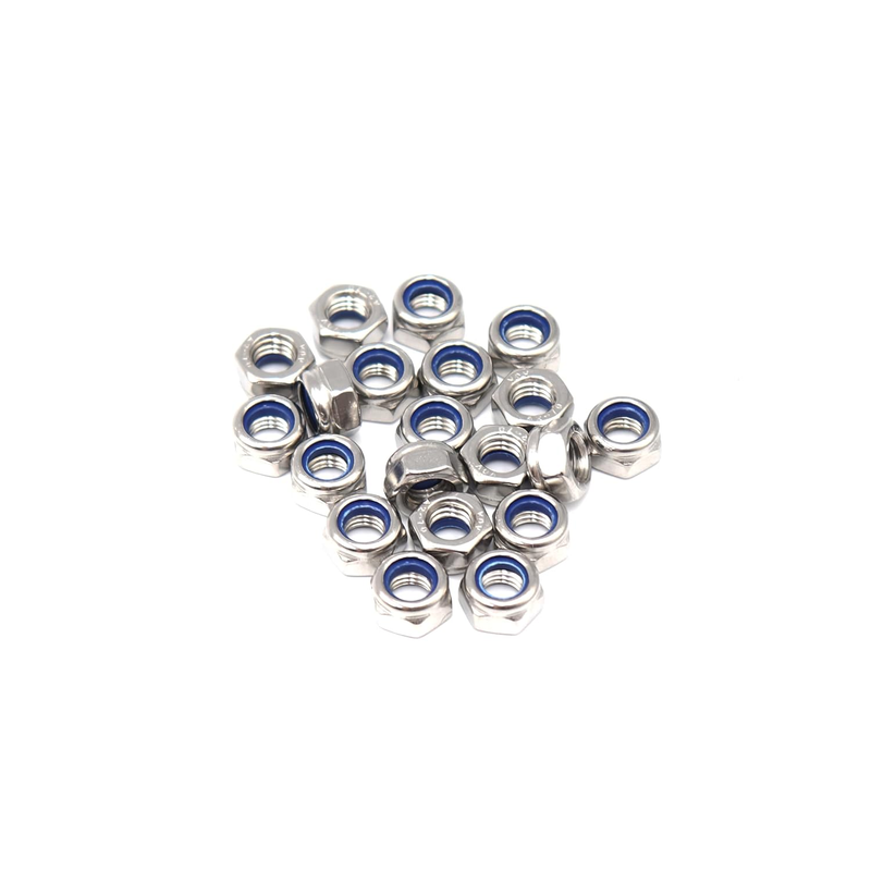 35Pcs M6 x 1.0mm Nylon Inserted Hex Lock Nuts 304 Stainless Steel Silver