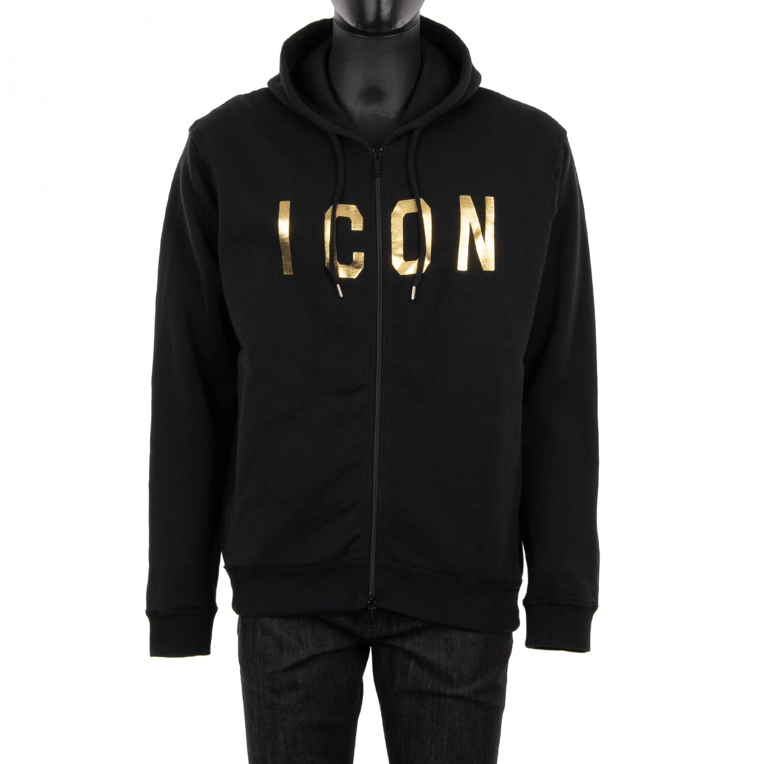 DSQUARED2 Толстовка с капюшоном Dsquared Icon Wide Fit Logo Черное золото 09544