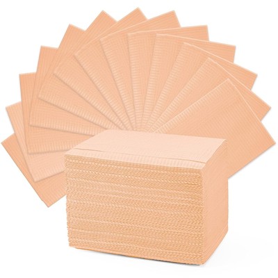 Apricot Dental Bibs (60Pcs), Dental Bibs Disposable 13'' X 18'', Dentist Bib