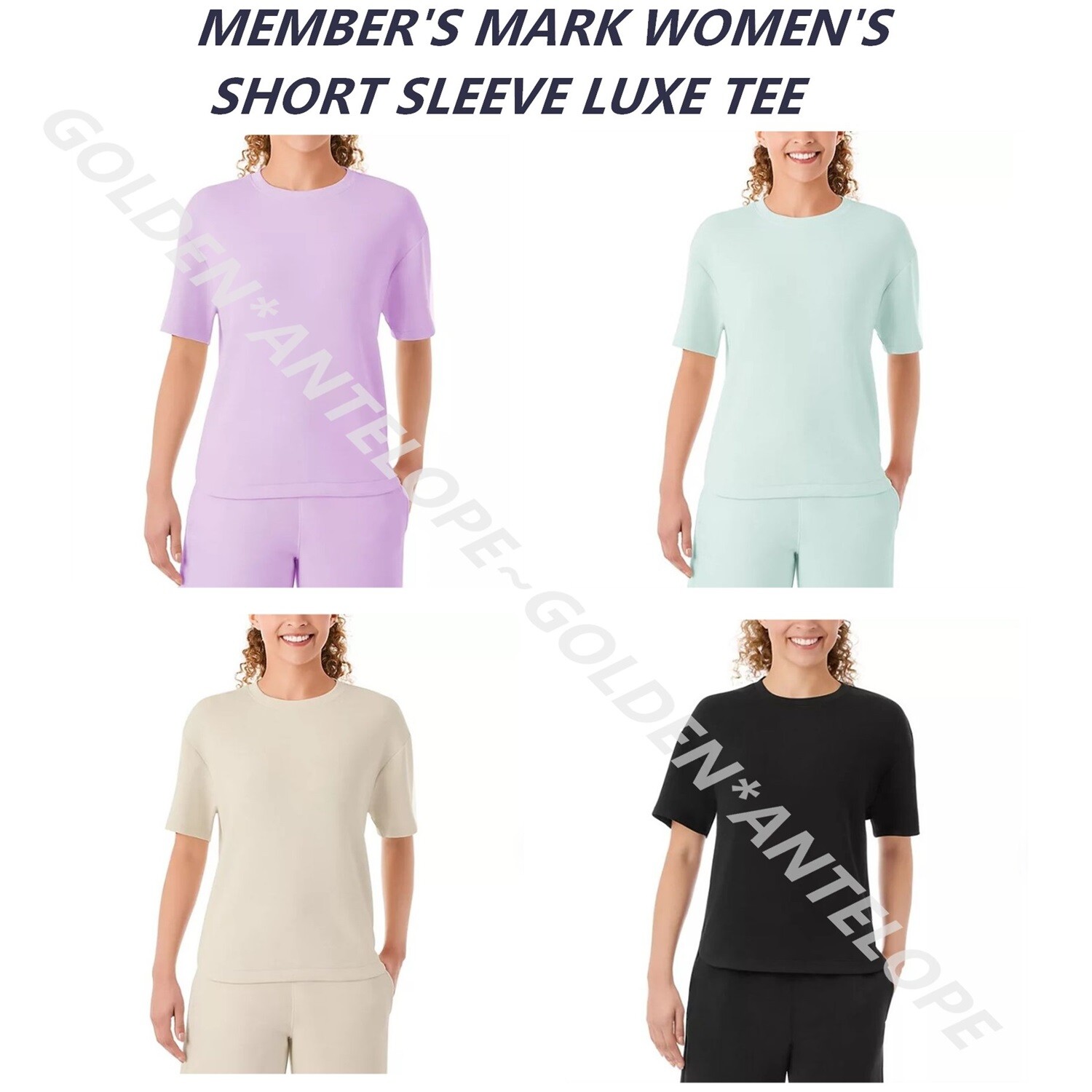 MEMBER'S MARK WOMEN'S SHORT SLEEVE LUXE TEE~MULTIPLE COLOR