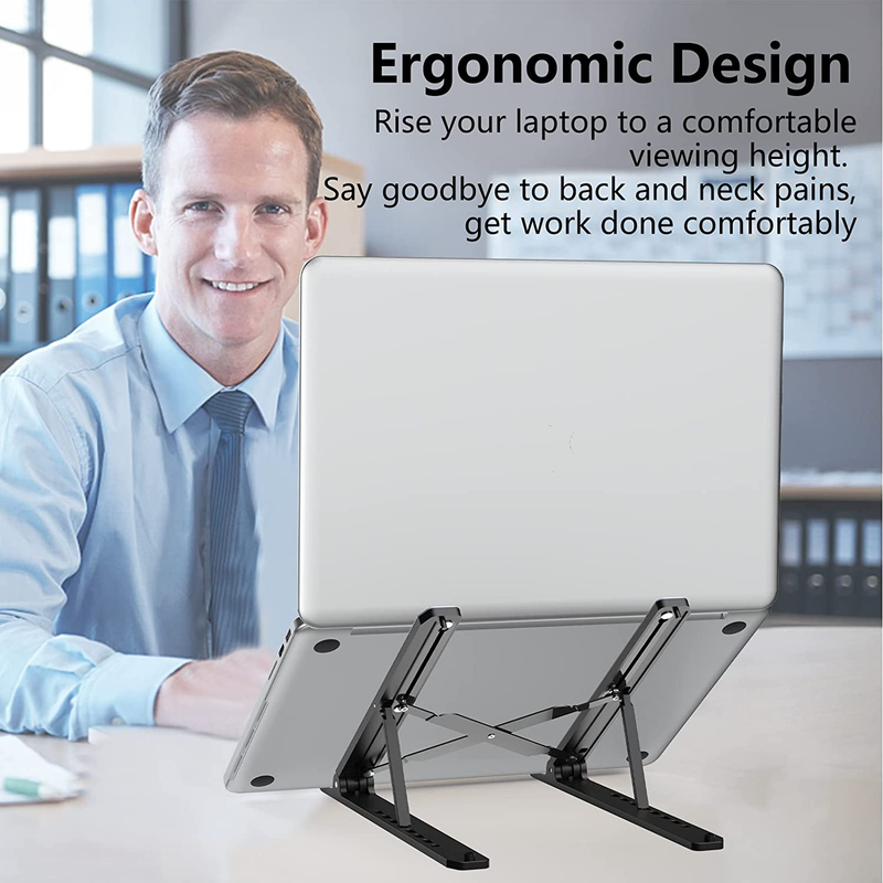 Laptop Stand for Desk, Adjustable Laptop Riser ABS+Silicone Foldable Portable La