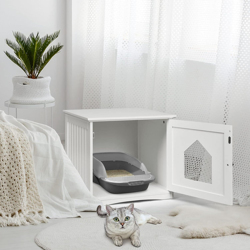 Cat Litter Box Enclosure, Hidden Litter Box Furniture, Home Decorative Enclosed