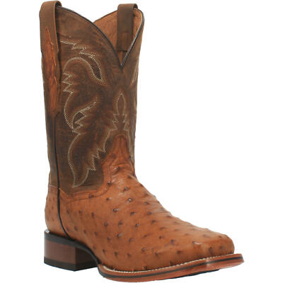 Pre-owned Dan Post Alamosa Quill Ostrich Boot Dp4874 In Bay Apache