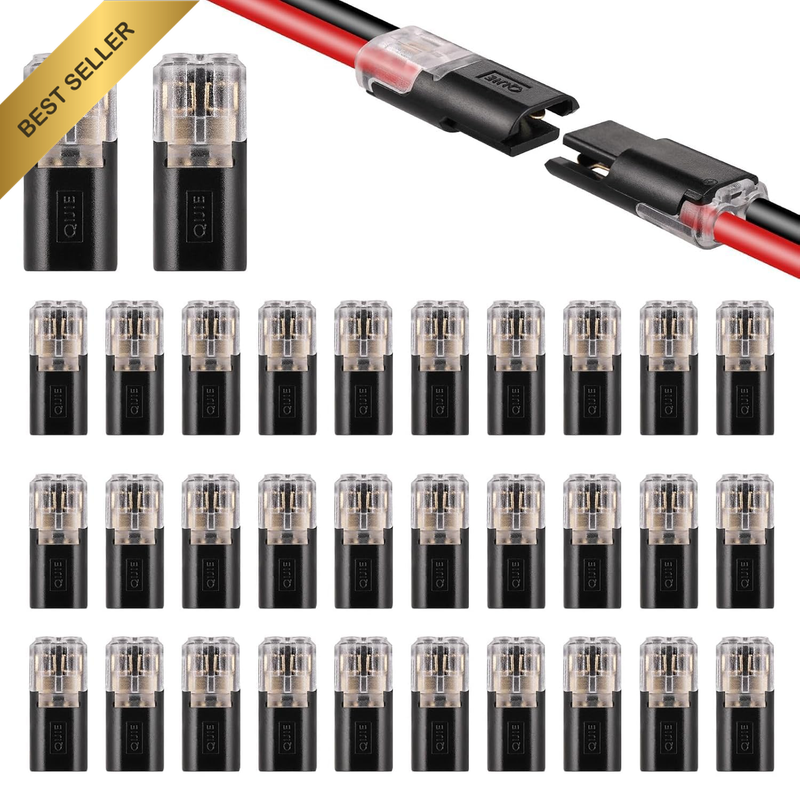 Low Voltage Wire Connectors, 2 Pin Electrical Connectors Compact Wire Terminals,