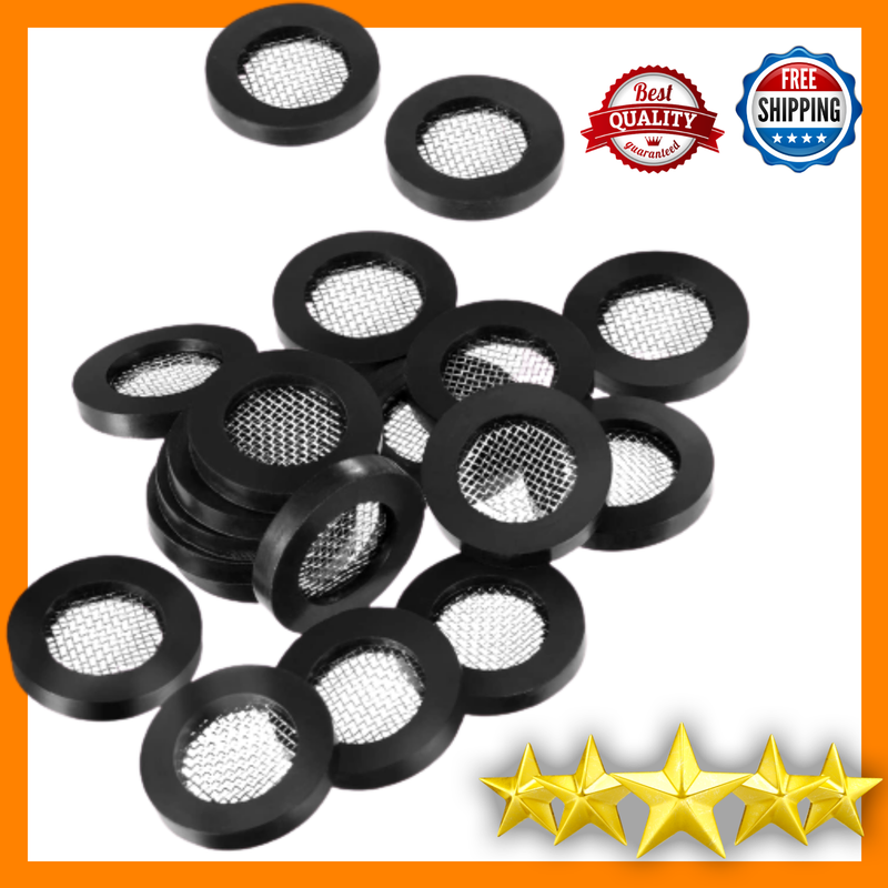 20 Pieces Stainless Steel Filter Hose Washers Ring Gasket Filter Net Shower Head