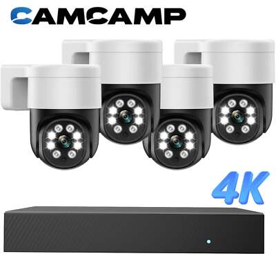 360° PTZ 8CH 4K NVR 8MP PoE Security Camera System AI Detection Two-Way Audio