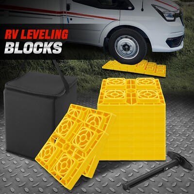 [10шт] Колодки для домкрата RV, блоки для выравнивания кемпера с ручкой для переноски и сумкой для хранения