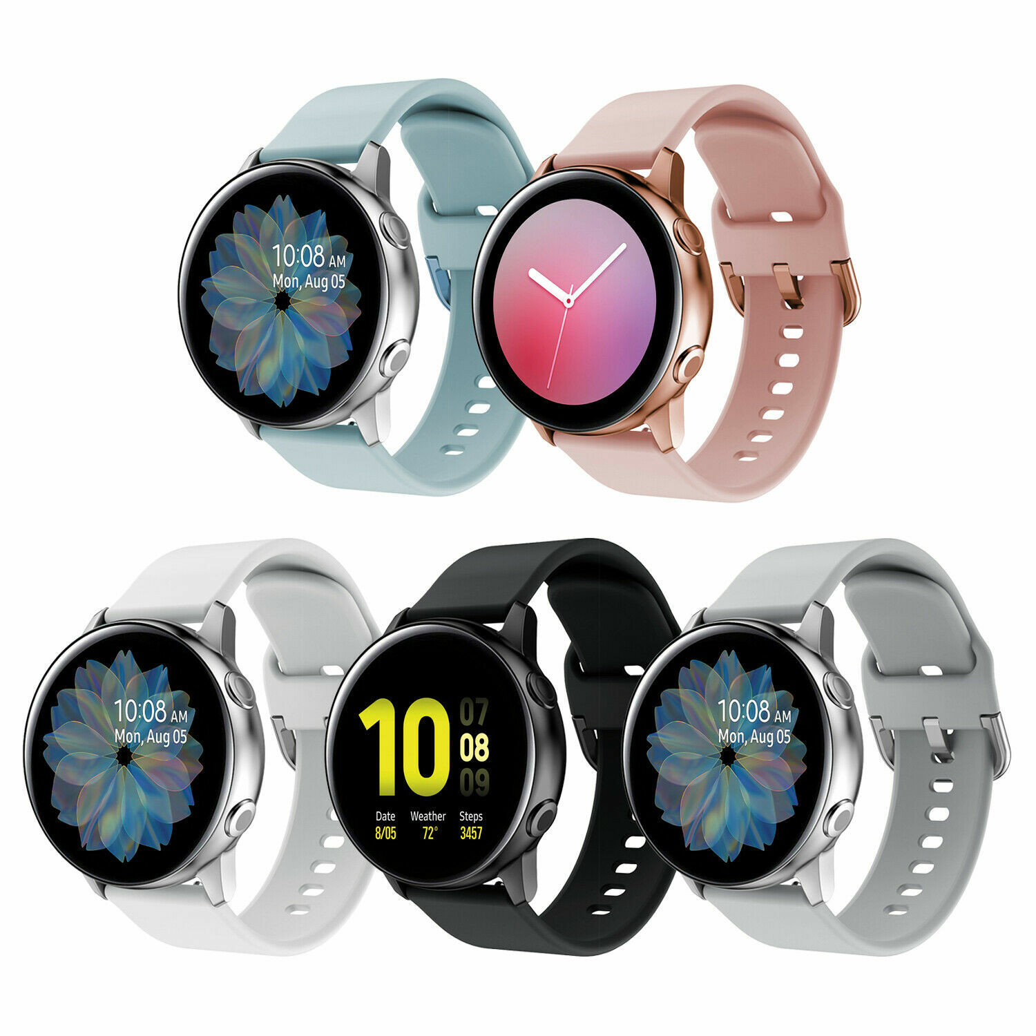 For Samsung Galaxy Watch 3 41mm Active 2 40 42 44mm Silicone Sport Band Strap | eBay