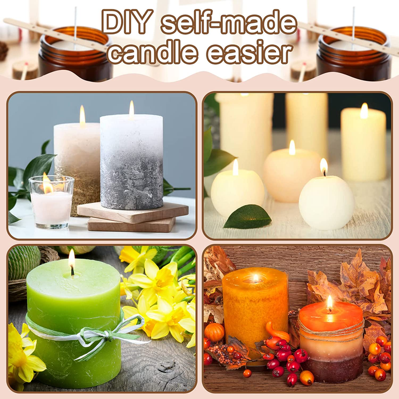 100Pk Wooden Candle Wick Holders 7" Multiwick DIY