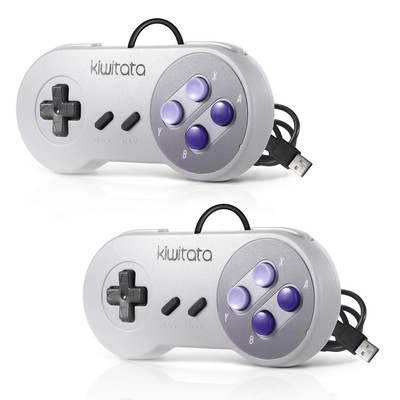 KIWITATA 2X Classic SNES USB Controller for Retro Gamings Super NES Wired USB...