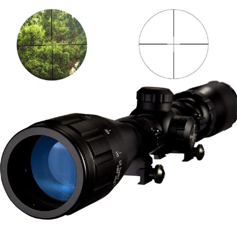 3-9x40 Rifle Compact Scope Crosshair Optics Hunting Scope With 20mm Rail Mounts