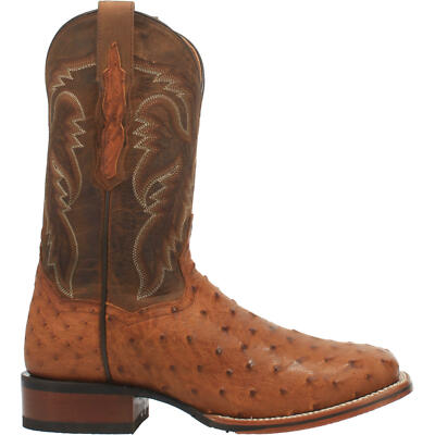Pre-owned Dan Post Alamosa Quill Ostrich Boot Dp4874 In Bay Apache