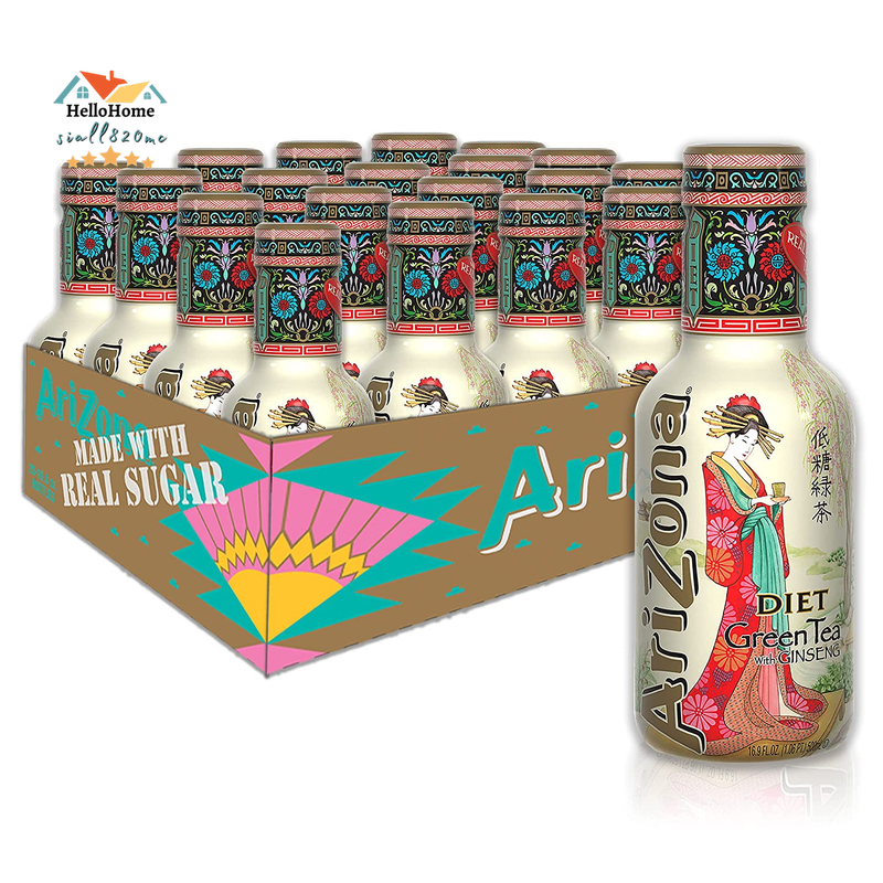 Arizona Low Calorie Diet Green Tea, 16.9 Fl Oz (Pack of 20)
