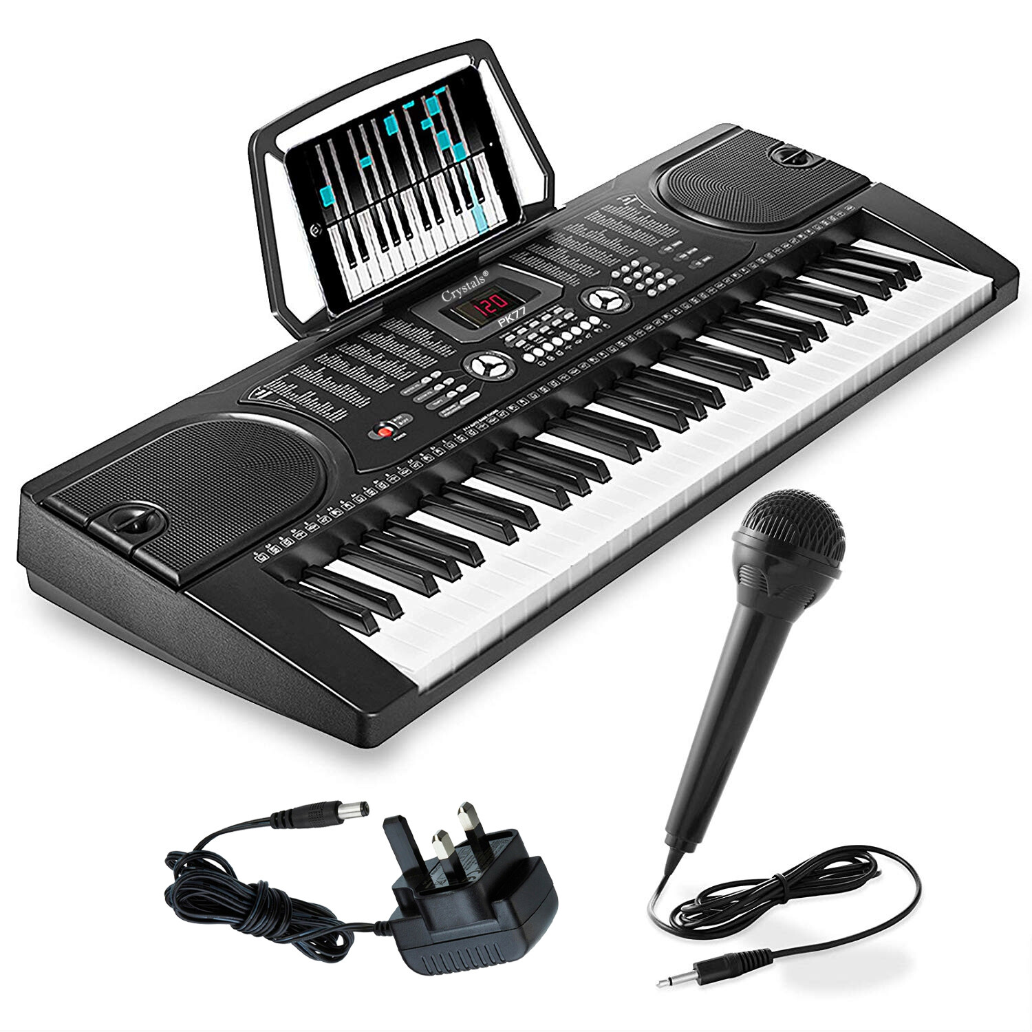 Digital keyboard. Полноразмерная клавиатура. пианино с микрофоном. electronic keyboard. микрофон для рояля.