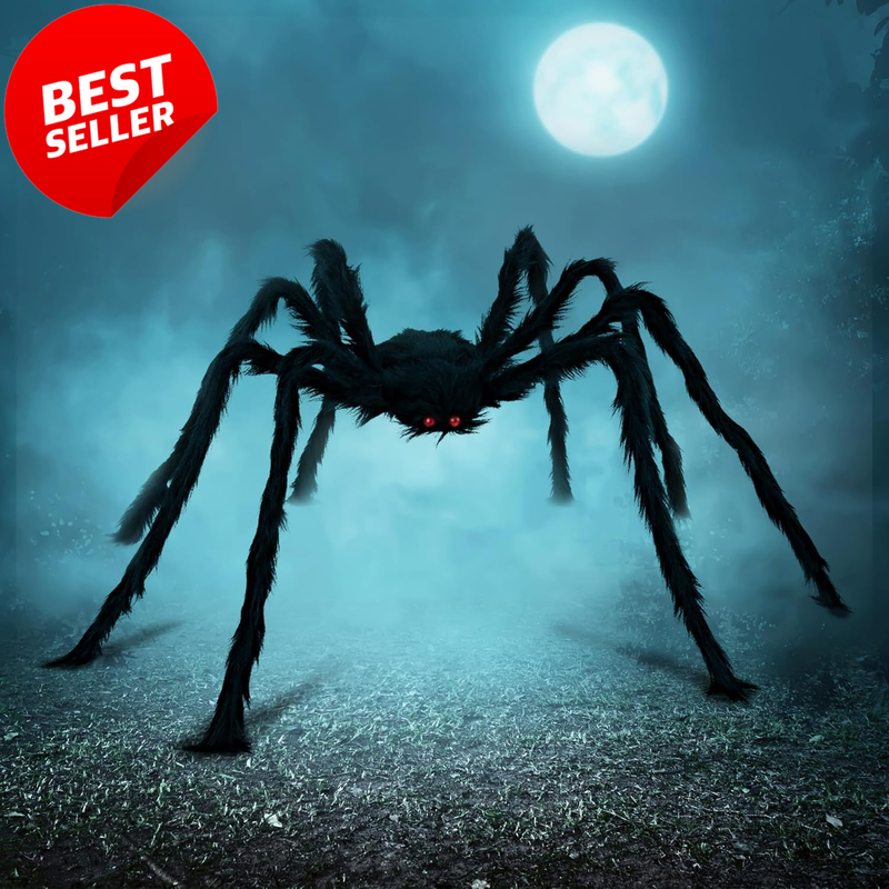 5ft Giant Halloween Spider Outdoor Yard Decor Black Haunted House Prop - US