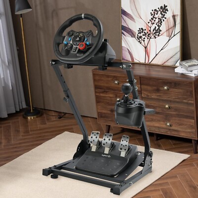 Supllueer Sim Racing Steering Wheel Stand Foldable Fit Logitech G920 G29 G923