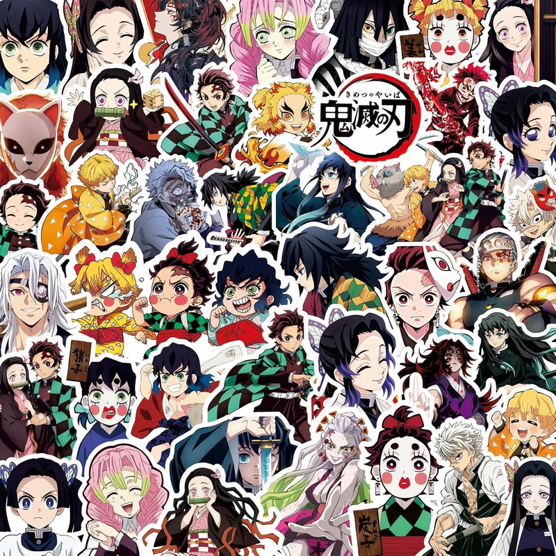 82 PCS Demon Slayer Stickers for Gifts, Waterproof Sticker for Phone, Laptop, Wa