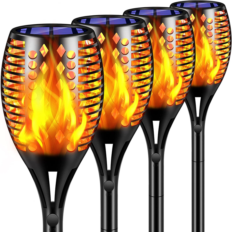 Upgraded, 43″ Waterproof Flickering Flames 96 Led Torches
