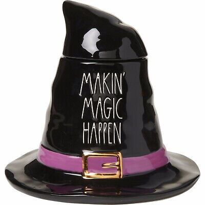 Rae Dunn MAKIN’ MAGIC HAPPEN Halloween Witch Hat Cookie Jar Canister Brand New