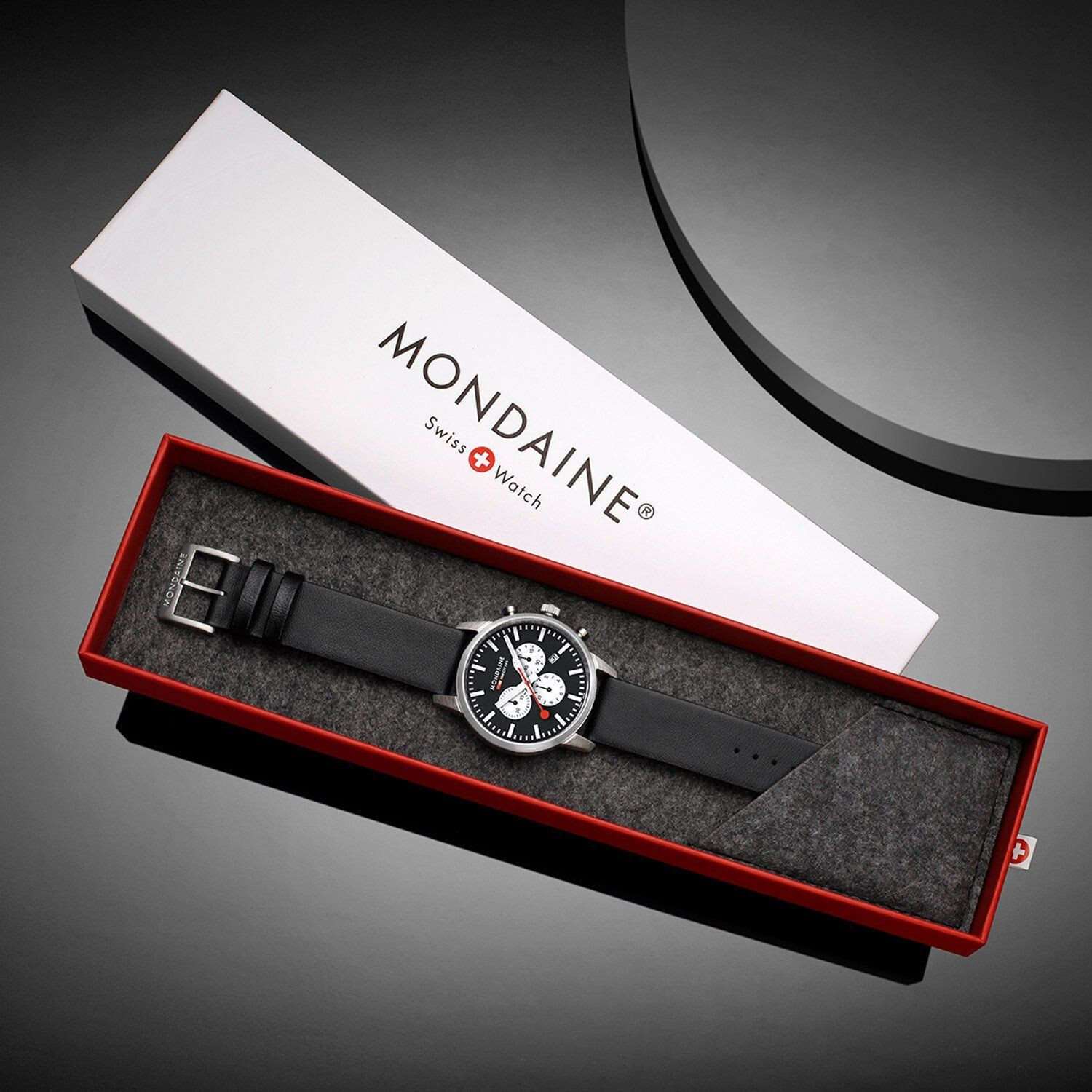 Pre-owned Mondaine Men's Chrono Watch Msd.41420.lbv Sapphire Glass 41mm