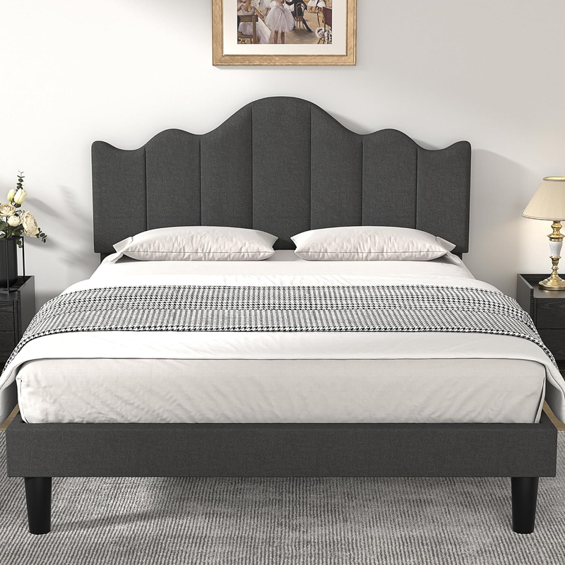 With Adjustable Headboard, Wood Slat S