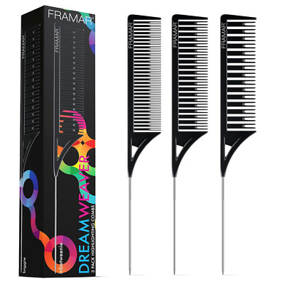 Framar Dreamweaver Highlight Comb Set   3 Combs for Hair Stylist, Highlighting