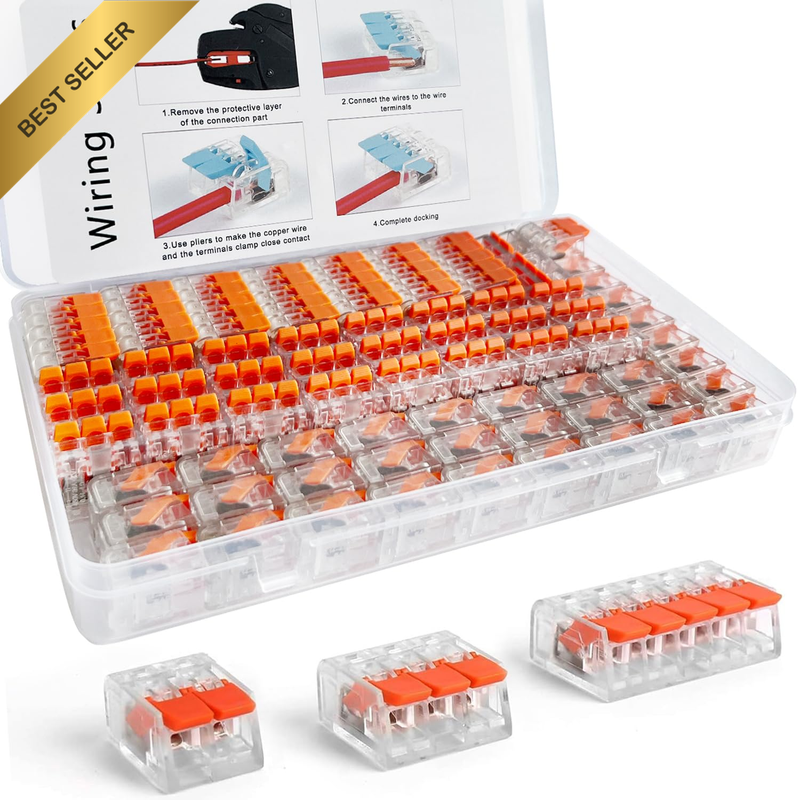 75 Pcs Lever Wire Nuts Connectors, Compact Splicing Wire Connector Push-In, Elec