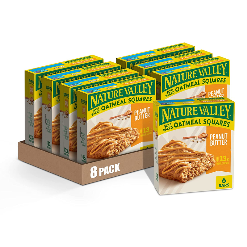 8-Pack Nature Valley Soft-Baked Oatmeal Squares Peanut Butter 7.44 oz 6 ct