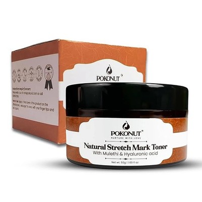 Pokonut Ayurvedic Stretch Mark Cream 50 Gm with Hyaluronic Acid & Rosehip Oil s9