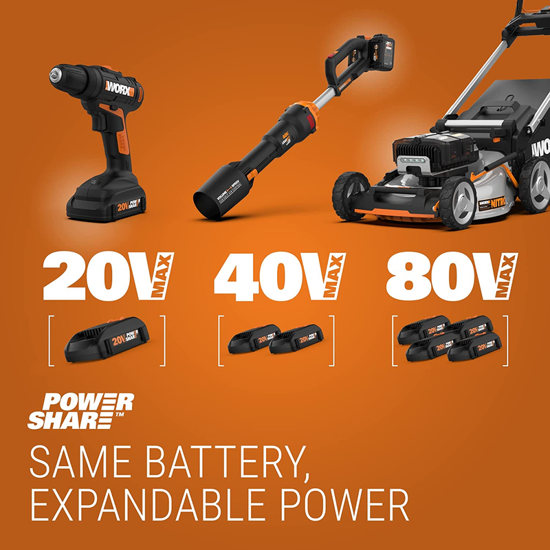 WX030L.9 20V Power Share Cordless Cube Vac Compact Vacuum, Bare Tool Only, Black