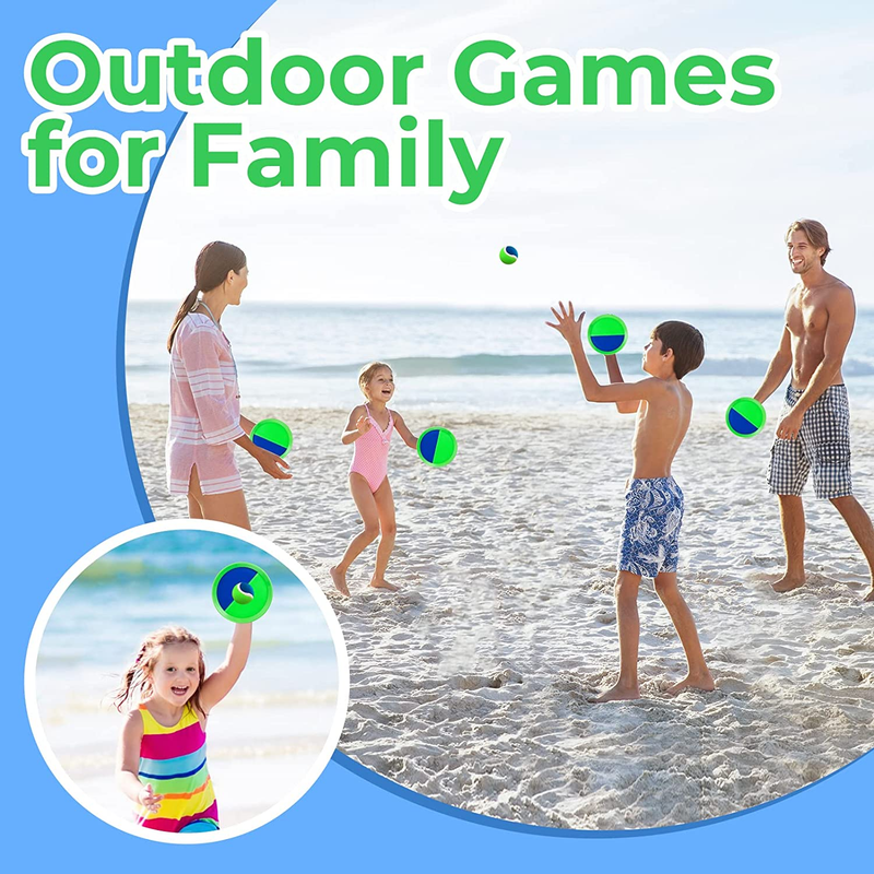 Kids Toys - Outdoor Games for Kids, Toss and Catch Ball Set with 6 Paddles 3 Bal