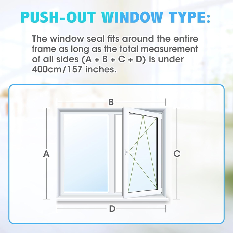400CM (157 inch) Universal Window Seal for Portable Air Conditioner and Tumble D