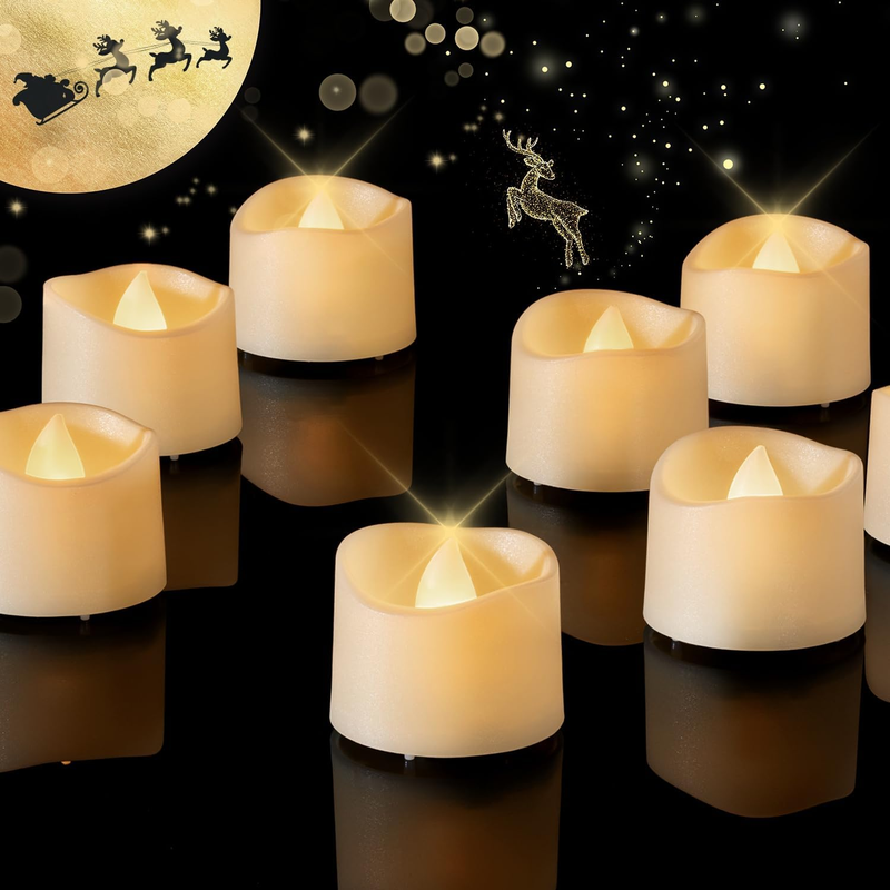 "Long-Lasting Homemory LED Tea Lights Candles - Create a Cozy Ambiance with Batt