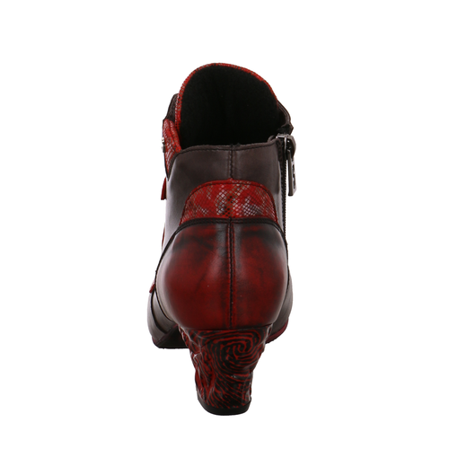 SIMEN SIMEN DAMEN STIEFELETTEN 3132A-9HA/9I0/195 BRAUN/ROT SCHWARZ 916078