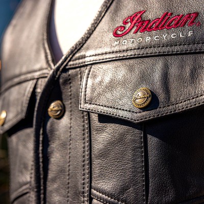 Pre-owned Indian Motorcycle Polaris Men's Western Vest, Black