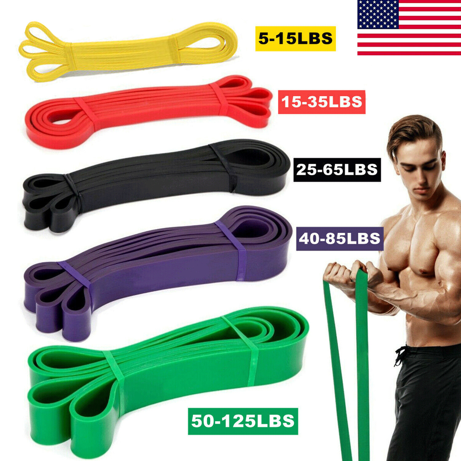 Heavy Duty Resistance Bands Set 5 Loop for Gym Exercise Pull Heavy Duty Resistance Bands Set 5 Loop for Gym Exercise Pull