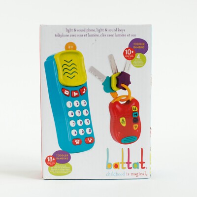 NIB Battat- Light & Sound Phone - Toddlers Play Phone And Keys