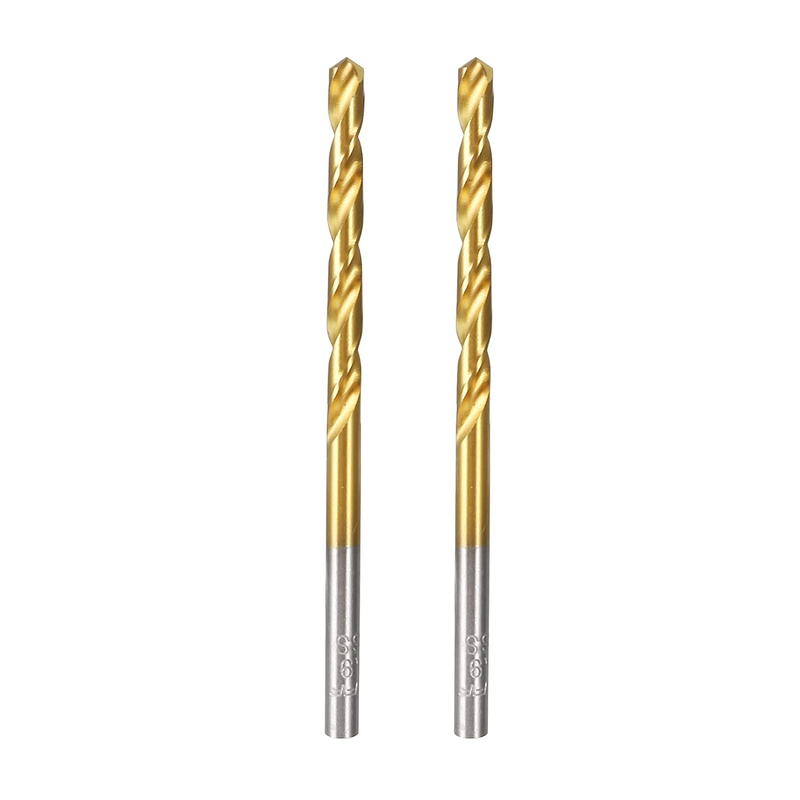 Steel Straight Shank Twist Drill Bit Fully Ground Titanium Coated 3.9mm Diameter