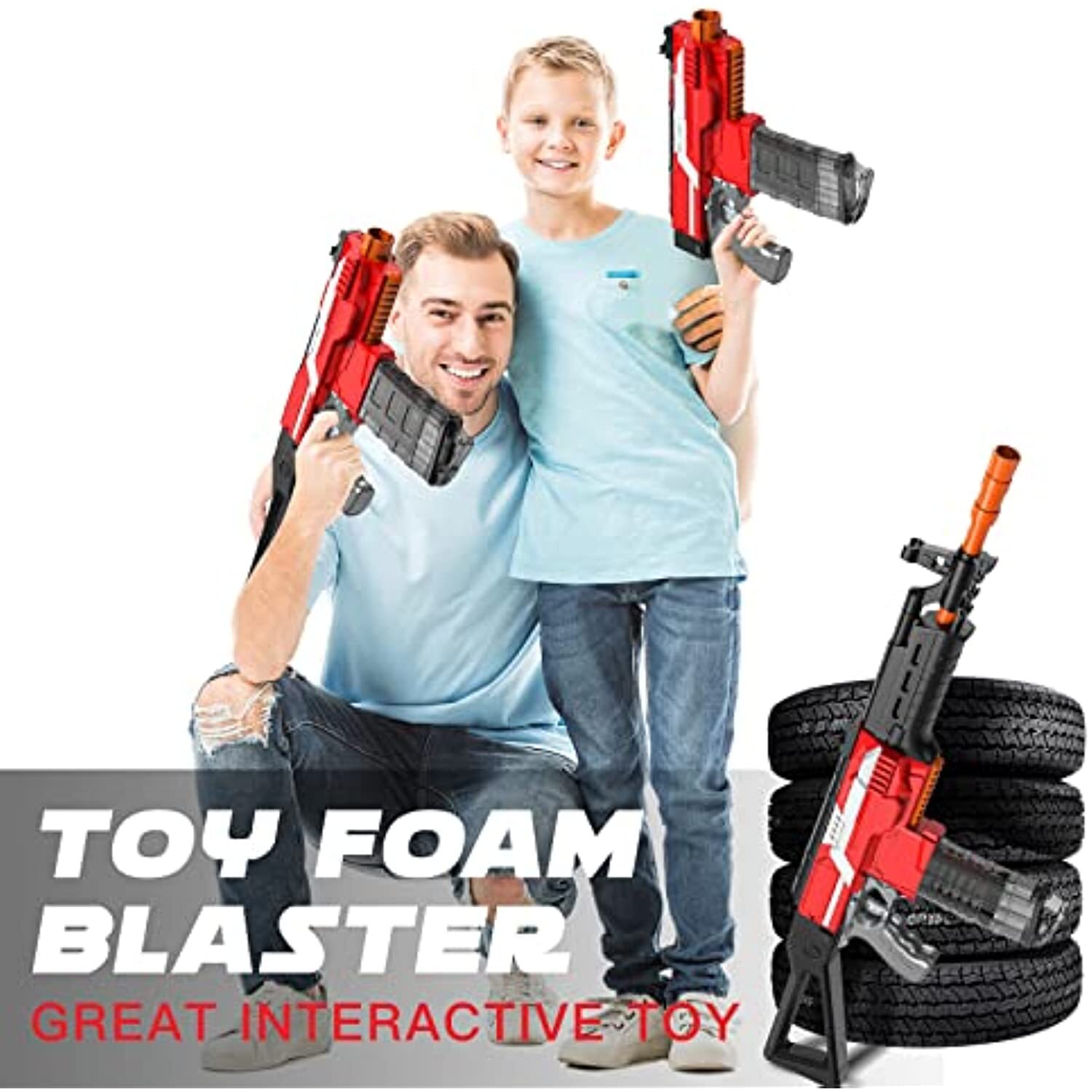 Toy Gun for Nerf Gun Darts, Automatic Toy Foam Blasters & Guns with 3 ...