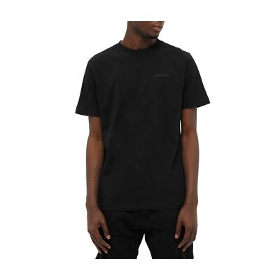 Pre-owned Off-white Diag Tab Slim S/s Tee Mens Style : Omaa027c99jer00 In Black/black