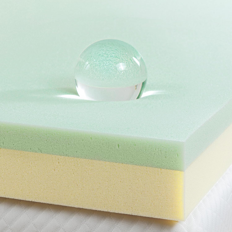 Memory Foam Mattress Topper Pressure Relieving Layers Certip