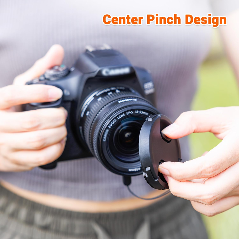 2-Pack 58mm Front Lens Cap Cover for Canon EOS Rebel T7 T6 T5 T100 4000D T8i T7i