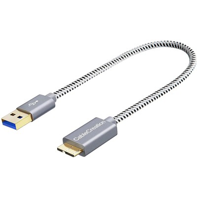 CABLECREATION CC0761 SHORT USB A TO MICRO B CABLE 1 ft SPACE GRAY NEW